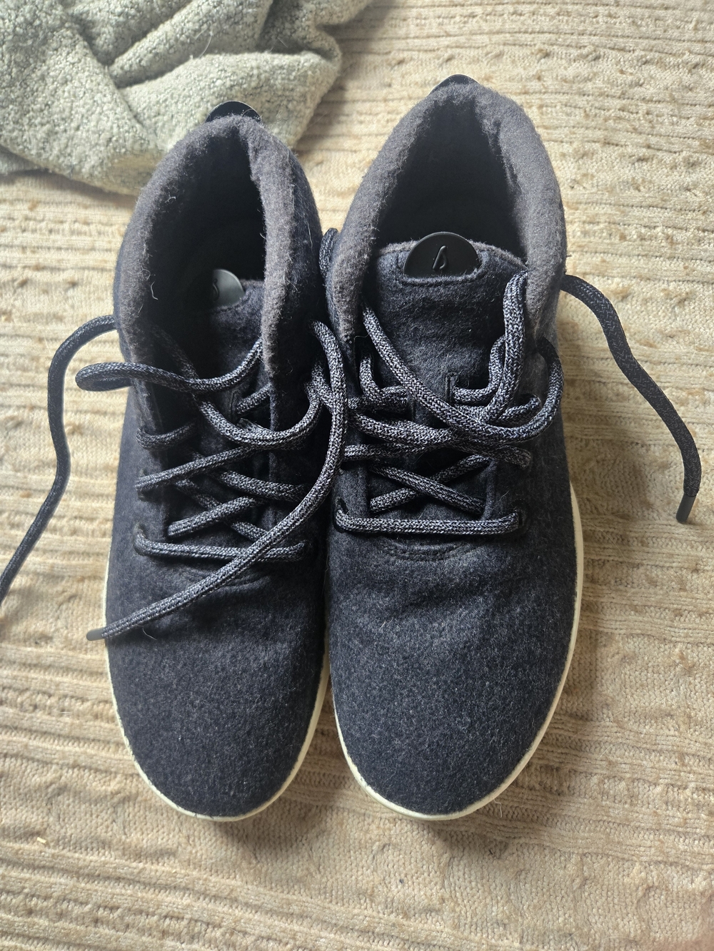 Grey Wool High Top Sneakers